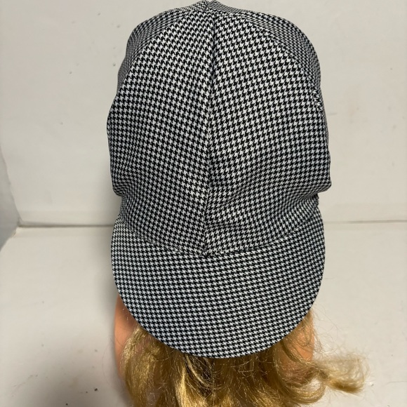 Sun Shade Hat Shades front & back ages 3+ black white gingham black ribbon ties - Picture 3 of 14
